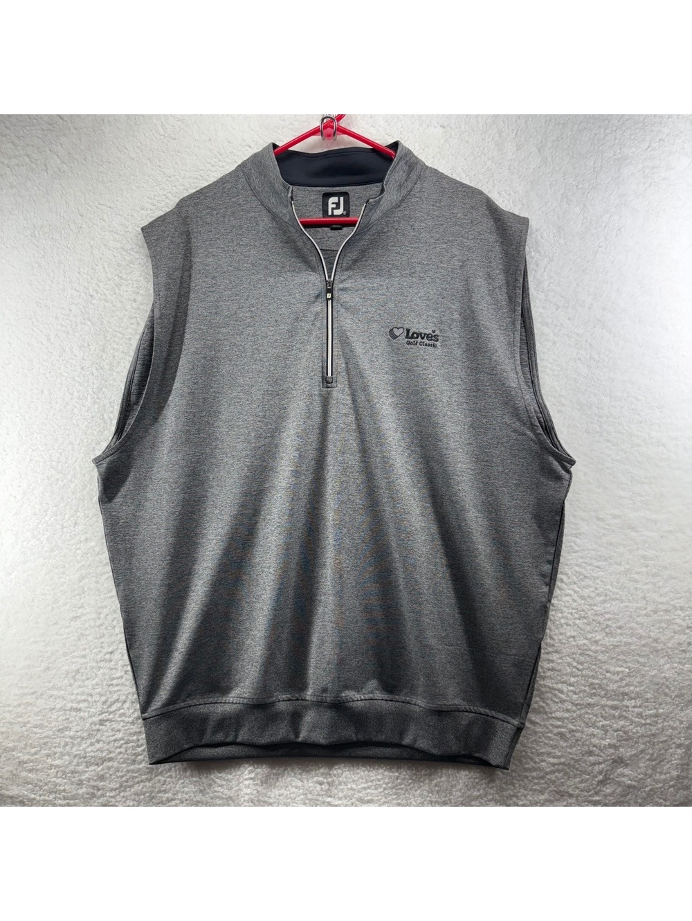 Footjoy Performance 1/4 Zip Golf Vest Gray Mens XL Loves Golf Classic Stretch